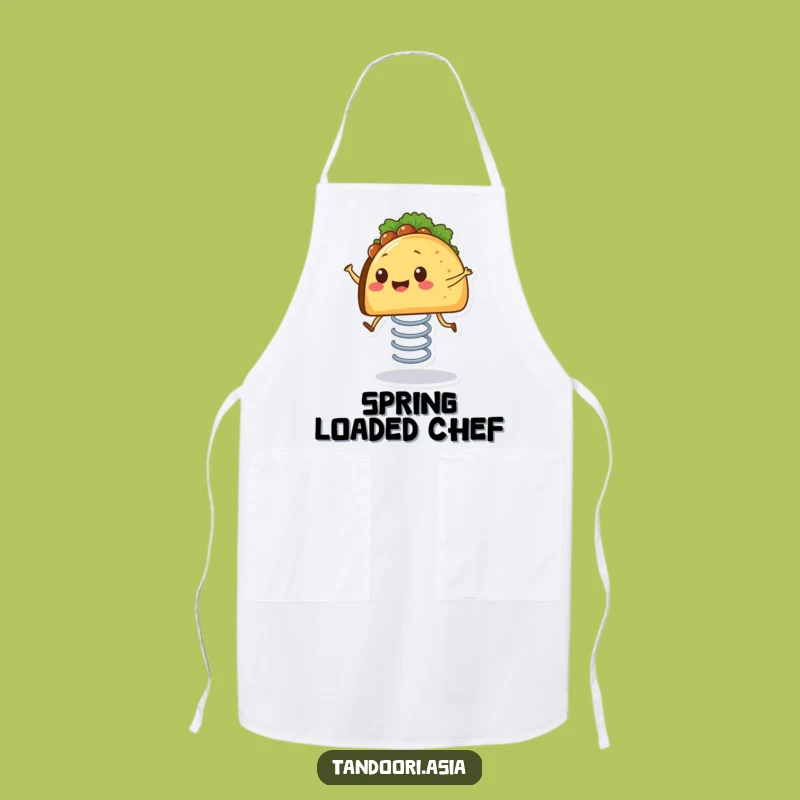 Funny Bouncing Taco Apron: Cook with Joy, a Happy Springing Taco