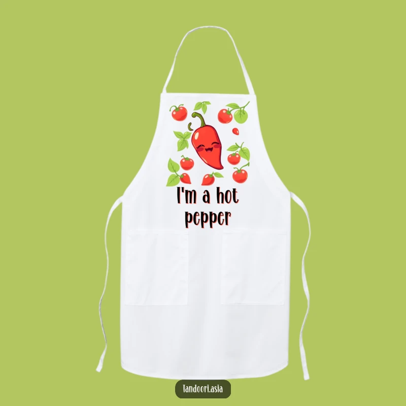 Funny Chili Pepper Wink Apron: Spicy Chef Character Kitchen Gift