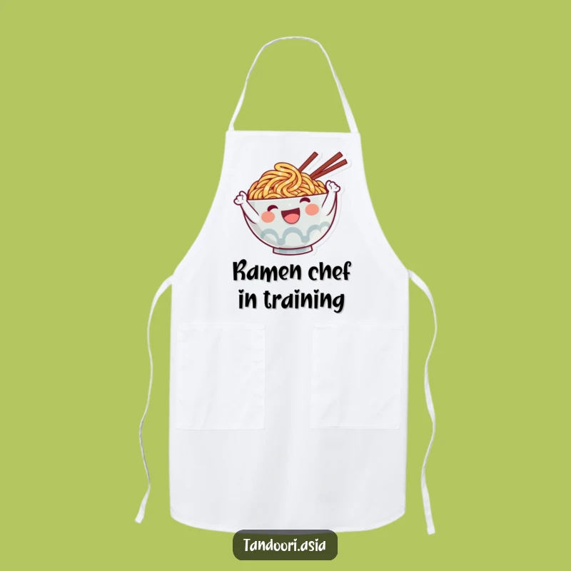 Funny Ramen Wave Apron: Cute Chef Noodle Character Kitchen Gift