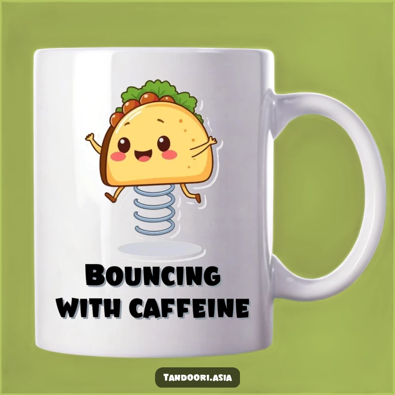 Funny Bouncing Taco Mug: Happy Legs Springing for a Hilarious Gift