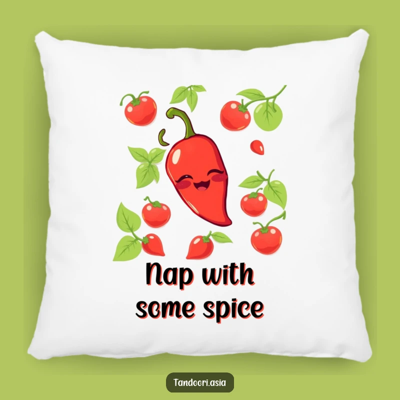 Funny Chili Pepper Wink Pillow: Spicy & Playful Accent Gift