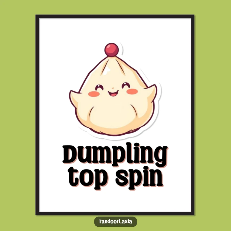 Funny Spinning Dumpling Digital Art Print: Instant Joy of a Cheerful Dumpling