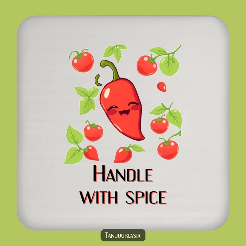 Funny Chili Pepper Wink Drink Coaster: Spicy Table Protector Gift