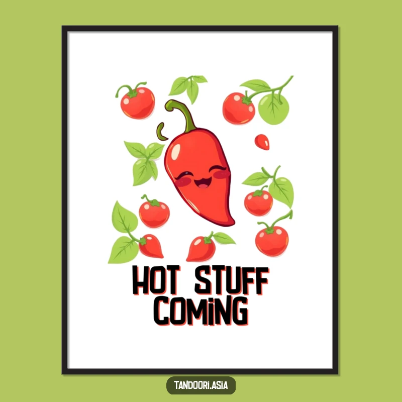 Funny Chili Pepper Wink Poster: Playful Spicy Character Wall Art Gift