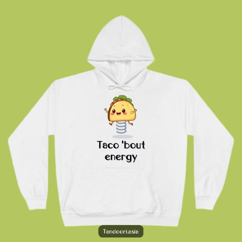 Funny Bouncing Taco Hoodie: Cozy Up with a Happy, Springing Taco Design