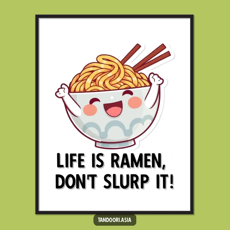 Free Printable Ramen Wall Art: Funny Noodle Character for Whimsical Home Decor