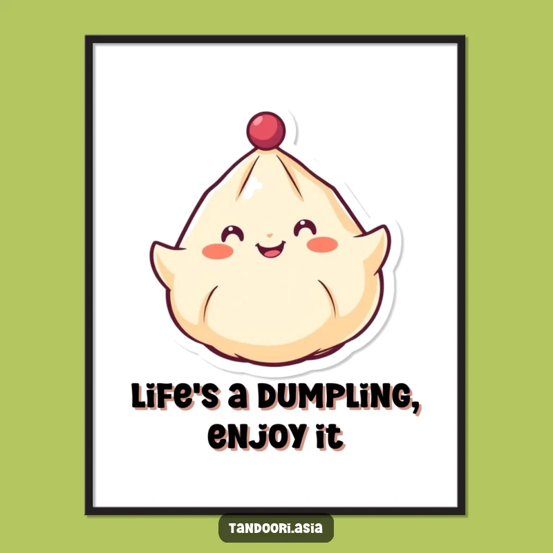Funny Free Printable Wall Art: Spinning Dumpling Design, Downloadable Decor for Laughs