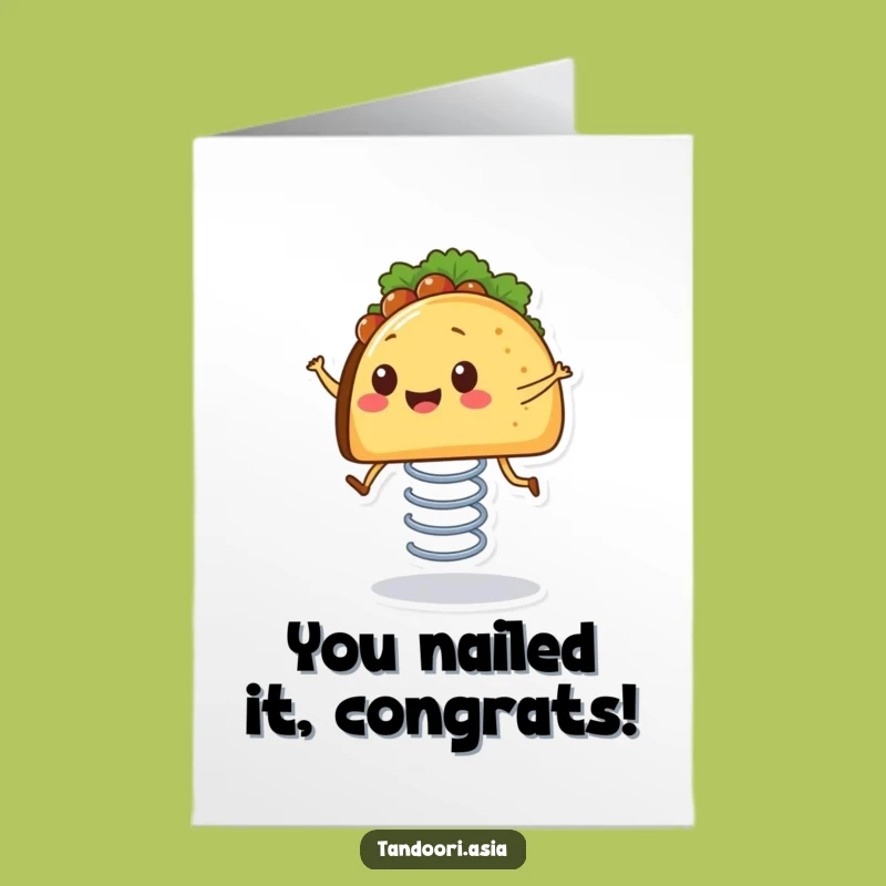 Free Printable Congratulations Card: Bouncing Taco for a Funny Downloadable Gift
