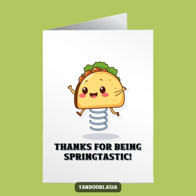 Free Printable Thank You Card: Bouncing Taco for a Funny Downloadable Gift