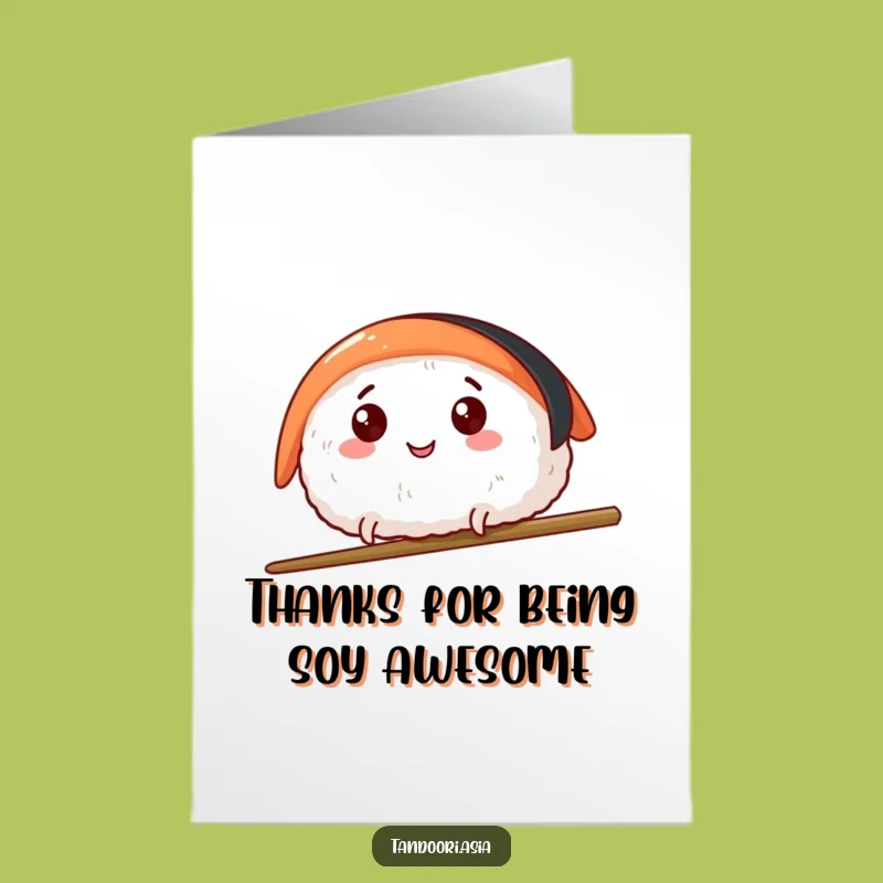 Free Printable Thank You Card: Leaping Sushi for a Funny Downloadable Gift