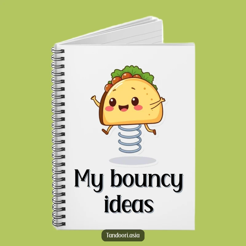 Funny Bouncing Taco Notebook: Jot Down Ideas with a Springy Taco