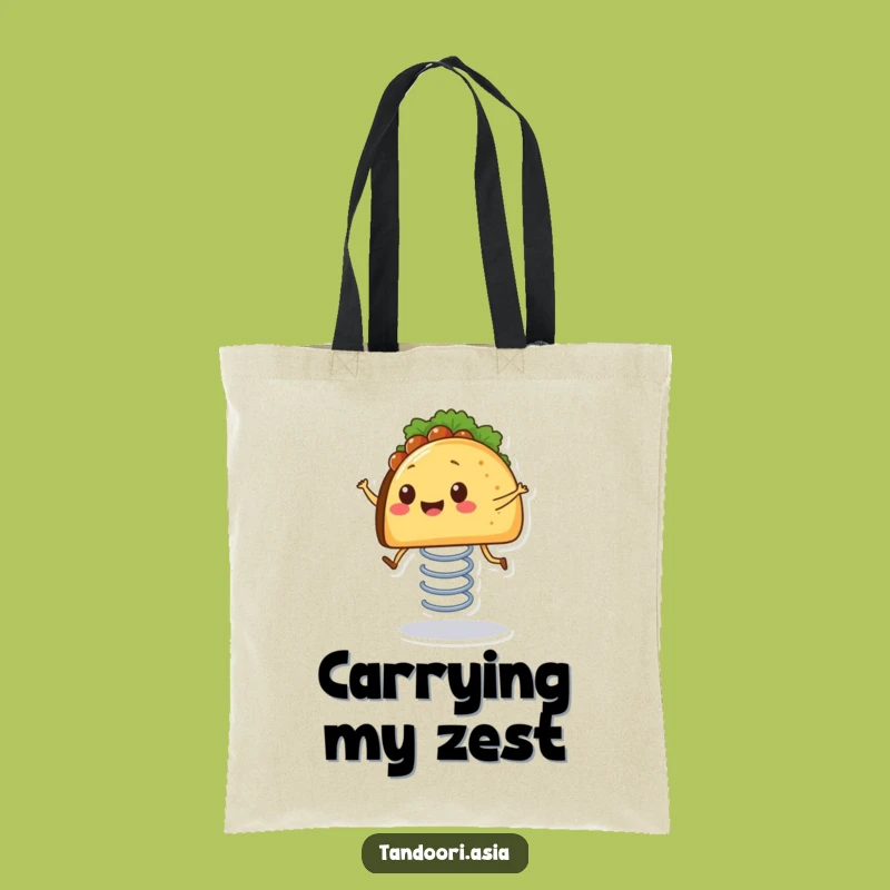 Funny Bouncing Taco Tote Bag: Carry Your Fun with a Springy Taco